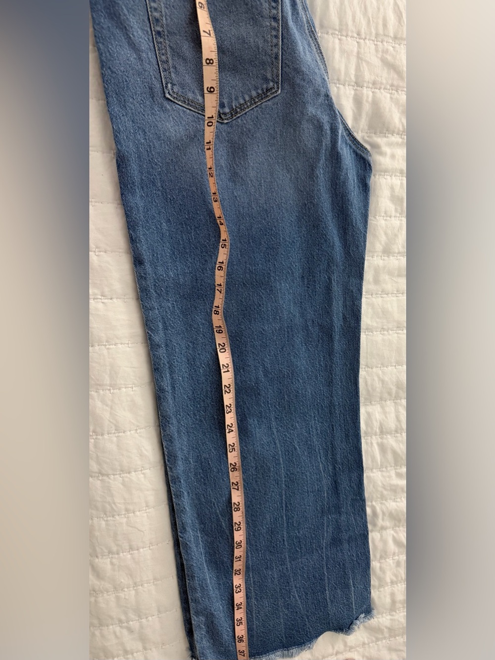 New LOFT Frayed High Rise Wide Leg Crop Jeans in Light Wash - Picture 8 of 8